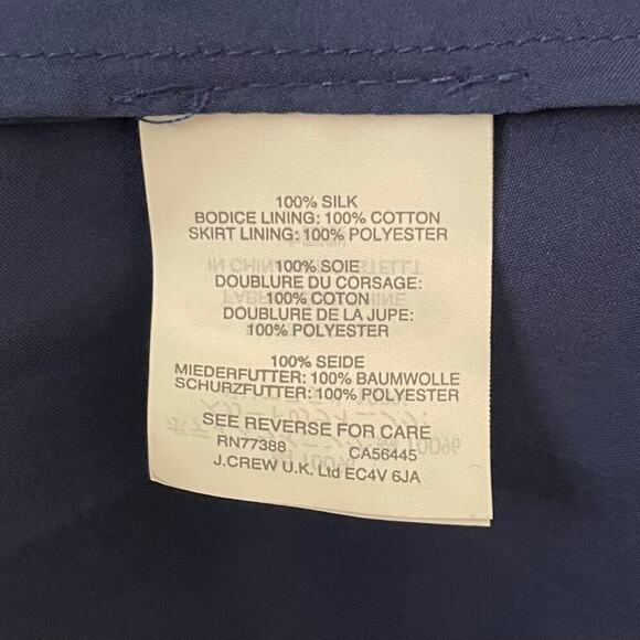 J. Crew Dress Womens Size 2 Blue Nadia Silk Pleated Chiffon Mini A-Line Cocktail - Picture 13 of 14